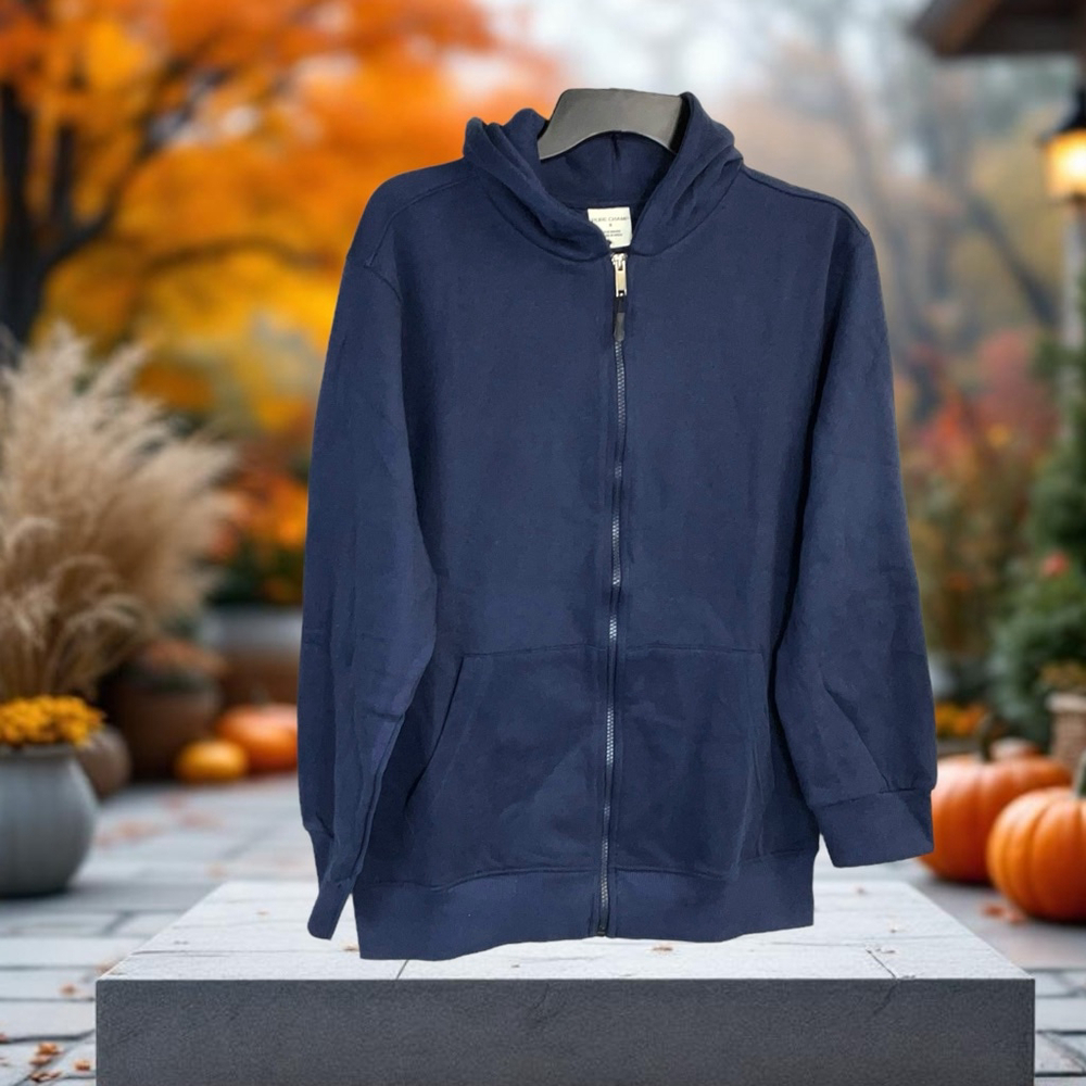 Pure Champ Navy Zip Fleecy Soft Inside Hoodie Sweatshirt Men or Big Kid Small
